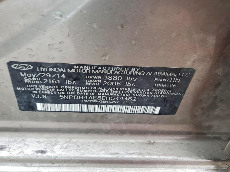 2014 Hyundai Elantra მანქანა იყიდება აუქციონზე, vin: 5NPDH4AE8EH544462, აუქციონის ნომერი: 79108995
