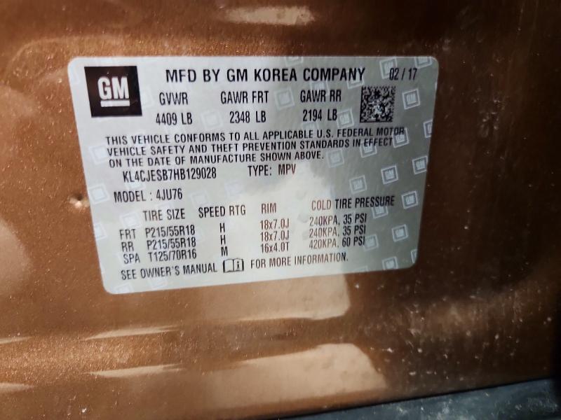 Продаж на аукціоні авто 2017 Buick Encore, vin: KL4CJESB7HB129028, номер лоту: 47287796