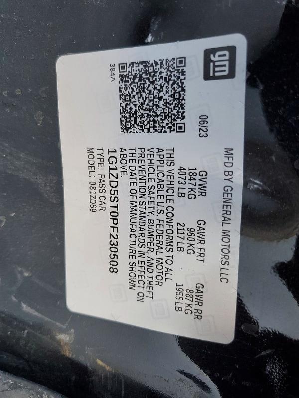 2023 Chevrolet Malibu მანქანა იყიდება აუქციონზე, vin: 1G1ZD5ST0PF230508, აუქციონის ნომერი: 46406976