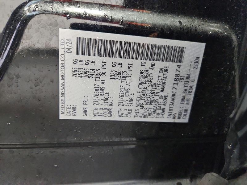 41602806 :رقم المزاد ، 5N1BT3AA0RC718874 vin ، 2024 Nissan Rogue مزاد بيع