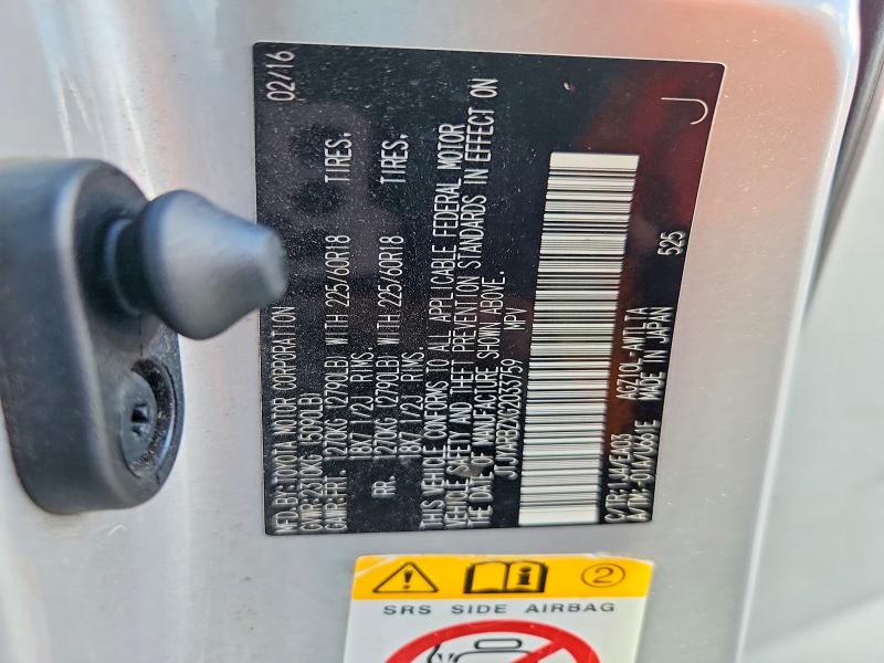 Aukcja sprzedaży 2016 Lexus Nx 200t, vin: JTJYARBZXG2033759, numer aukcji: 41760286