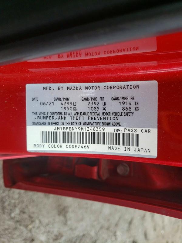 Продажа на аукционе авто 2021 Mazda 3, vin: JM1BPBNY9M1348359, номер лота: 46552896