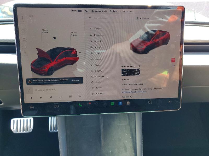 2025 Tesla Model 3 მანქანა იყიდება აუქციონზე, vin: 5YJ3E1ET0SF078564, აუქციონის ნომერი: 46786256