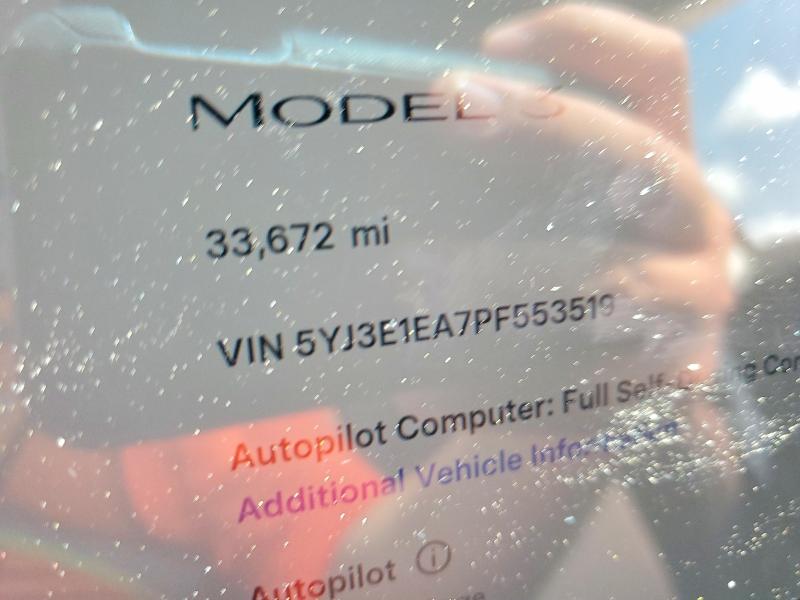 Продаж на аукціоні авто 2023 Tesla Model 3, vin: 5YJ3E1EA7PF553519, номер лоту: 79754045
