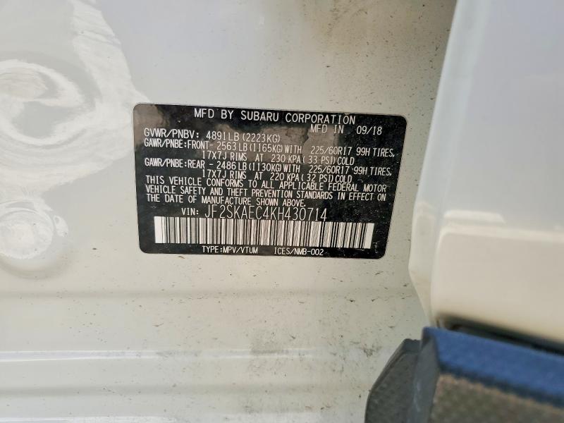 Продажа на аукционе авто 2019 Subaru Forester, vin: JF2SKAEC4KH430714, номер лота: 47479836
