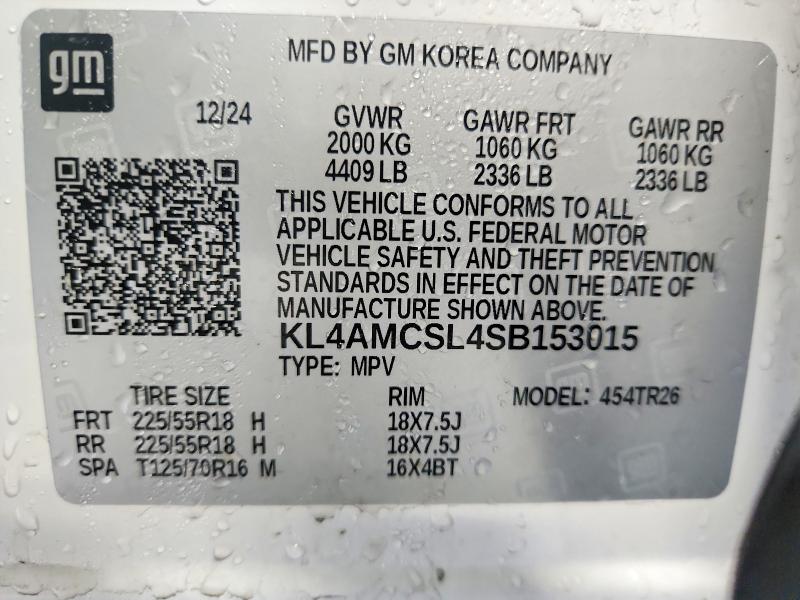 46304316 :رقم المزاد ، KL4AMCSL4SB153015 vin ، 2025 Buick Encore Gx مزاد بيع
