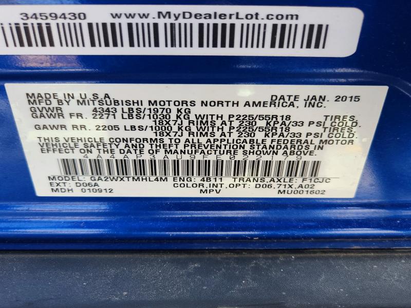Продаж на аукціоні авто 2015 Mitsubishi Outlander Sport, vin: 4A4AP3AU9FE022179, номер лоту: 46961816