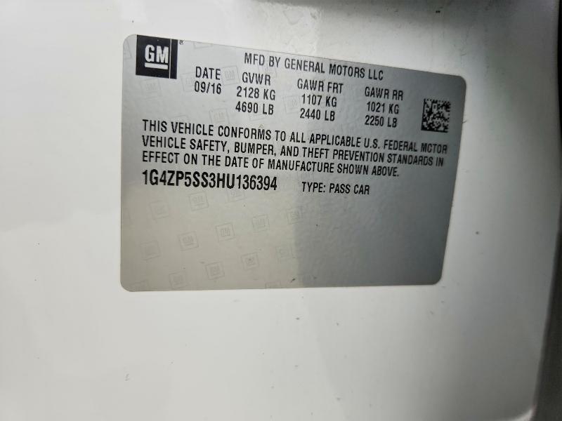 Продажа на аукционе авто 2017 Buick Lacrosse, vin: 1G4ZP5SS3HU136394, номер лота: 47658586