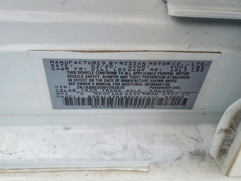 47576466 :رقم المزاد ، 3N1AB8CV0NY254876 vin ، 2022 Nissan Sentra مزاد بيع