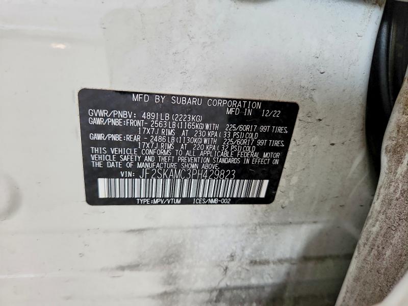 48300936 :رقم المزاد ، JF2SKAMC3PH429823 vin ، 2023 Subaru Forester مزاد بيع