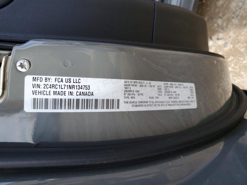 2022 Chrysler Pacifica მანქანა იყიდება აუქციონზე, vin: 2C4RC1L71NR134753, აუქციონის ნომერი: 79659905