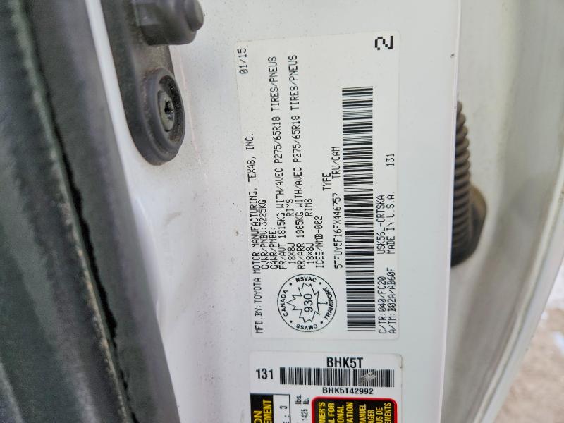 Aukcja sprzedaży 2015 Toyota Tundra, vin: 5TFUY5F16FX446757, numer aukcji: 46093576