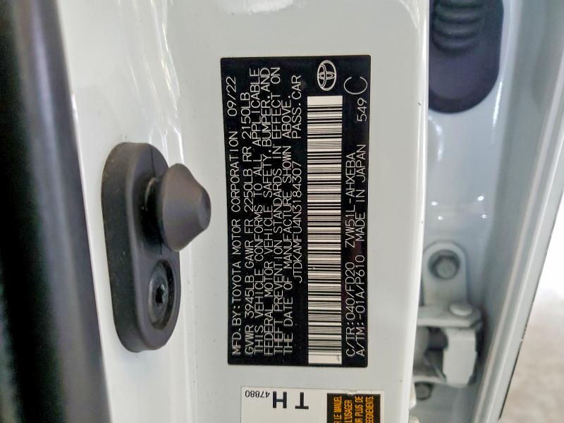 Aukcja sprzedaży 2022 Toyota Prius, vin: JTDKAMFU4N3184307, numer aukcji: 47246276