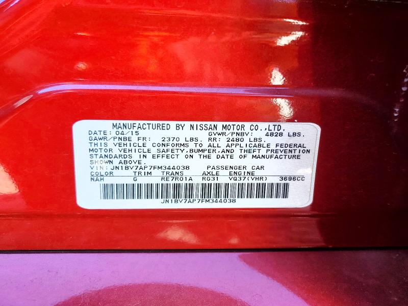 Aukcja sprzedaży 2015 Infiniti Q50, vin: JN1BV7AP7FM344038, numer aukcji: 46480506