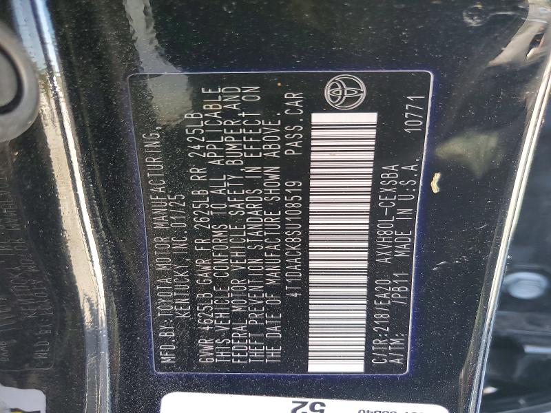 79414145 :رقم المزاد ، 4T1DAACK8SU108519 vin ، 2025 Toyota Camry مزاد بيع