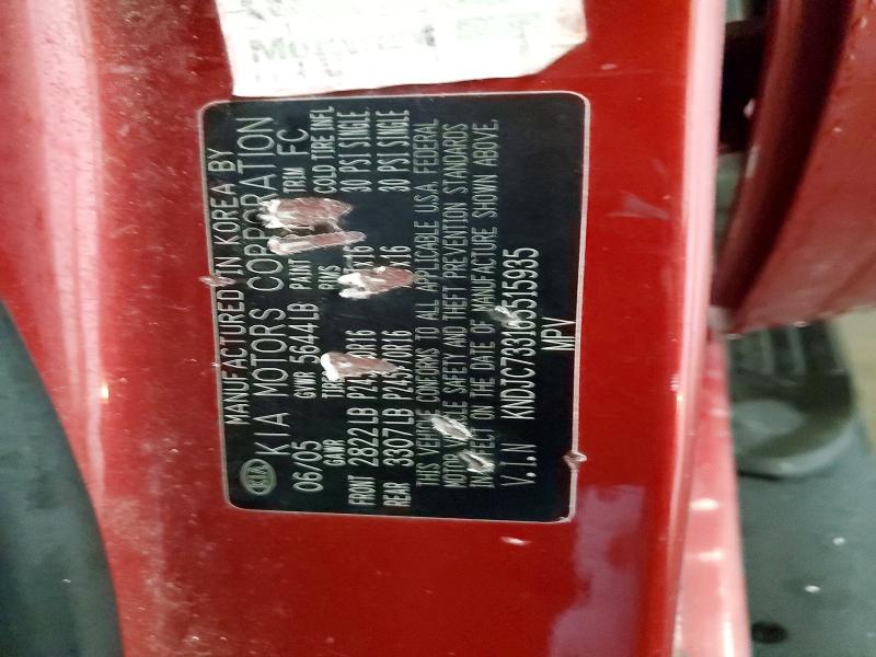 41743076 :رقم المزاد ، KNDJC733165515935 vin ، 2006 Kia Sorento مزاد بيع