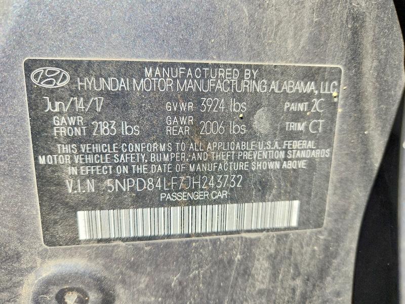 46215966 :رقم المزاد ، 5NPD84LF7JH243732 vin ، 2018 Hyundai Elantra مزاد بيع