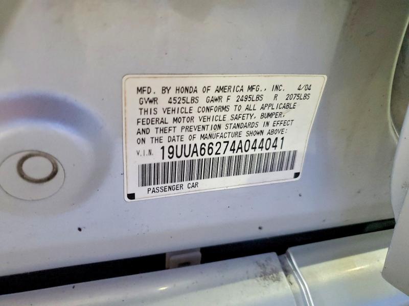 2004 Acura Tl მანქანა იყიდება აუქციონზე, vin: 19UUA66274A044041, აუქციონის ნომერი: 79726645
