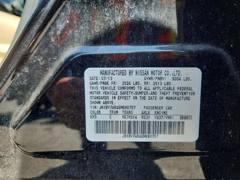 Продаж на аукціоні авто 2014 Infiniti Q50, vin: JN1BV7AR4EM690757, номер лоту: 45490816