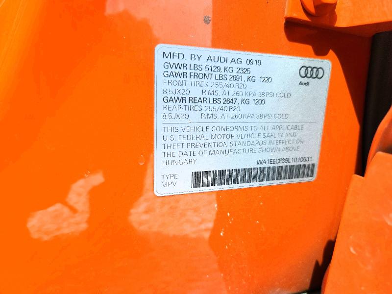 Продаж на аукціоні авто 2020 Audi Q3, vin: WA1EECF39L1010531, номер лоту: 79954325