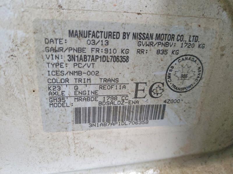 Продажа на аукционе авто 2013 Nissan Sentra, vin: 3N1AB7AP1DL706358, номер лота: 76221055