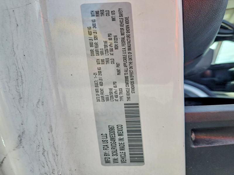 Aukcja sprzedaży 2021 Ram Promaster 2500, vin: 3C6LRVDG4ME530967, numer aukcji: 46477676