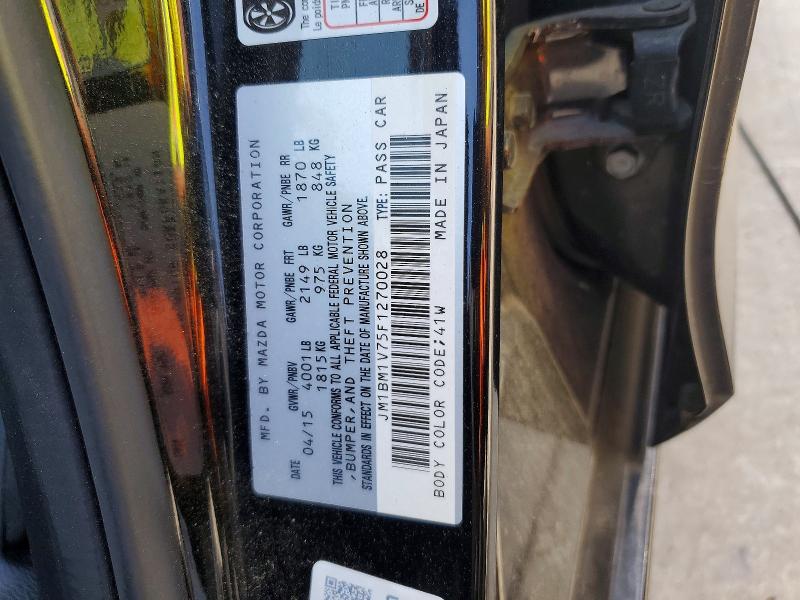 2015 Mazda 3 მანქანა იყიდება აუქციონზე, vin: JM1BM1V75F1270028, აუქციონის ნომერი: 47917086