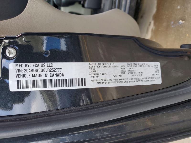 Продаж на аукціоні авто 2020 Dodge Grand Caravan, vin: 2C4RDGCG6LR252777, номер лоту: 46513186
