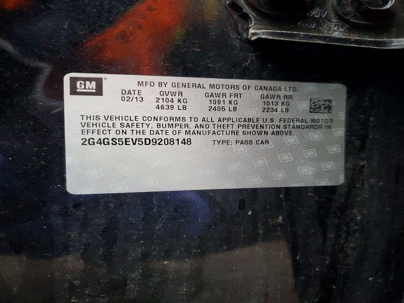 47580716 :رقم المزاد ، 2G4GS5EV5D9208148 vin ، 2013 Buick Regal مزاد بيع