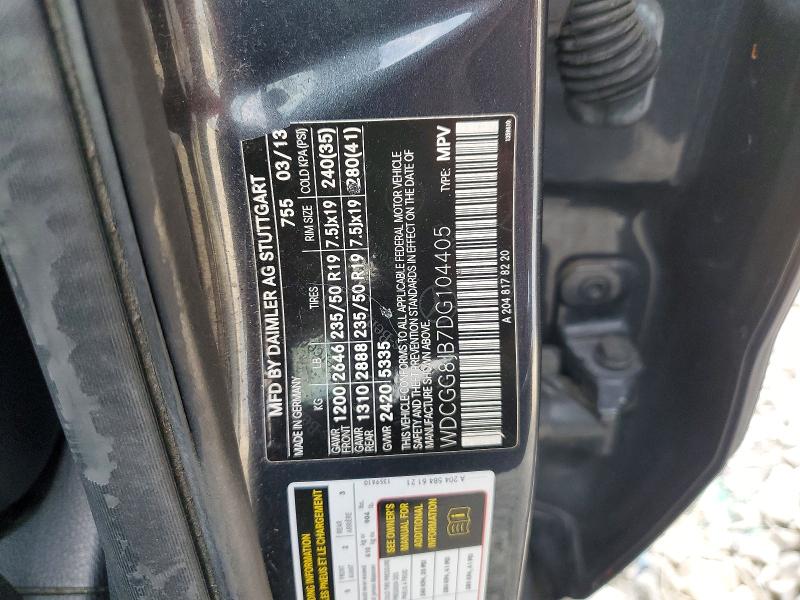 2013 Mercedes-benz Glk მანქანა იყიდება აუქციონზე, vin: WDCGG8JB7DG104405, აუქციონის ნომერი: 47605786