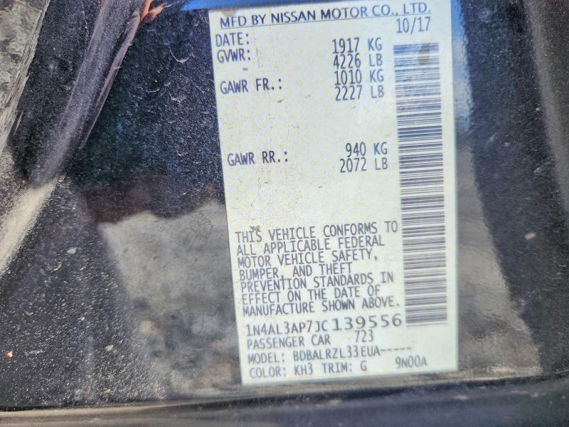 Продаж на аукціоні авто 2018 Nissan Altima, vin: 1N4AL3AP7JC139556, номер лоту: 41747536