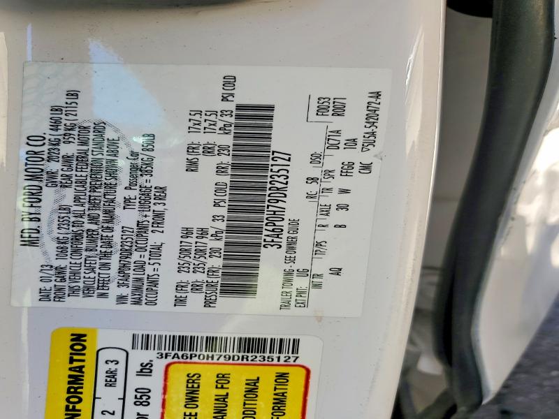 Aukcja sprzedaży 2013 Ford Fusion, vin: 3FA6P0H79DR235127, numer aukcji: 47076966