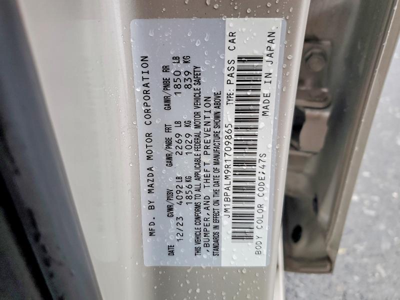 2024 Mazda 3 მანქანა იყიდება აუქციონზე, vin: JM1BPALM9R1709865, აუქციონის ნომერი: 45913086