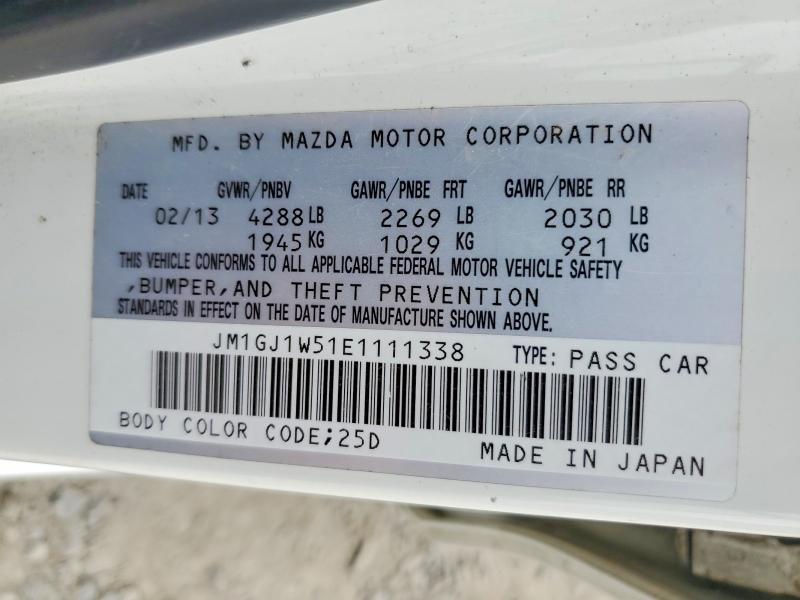 48236846 :رقم المزاد ، JM1GJ1W51E1111338 vin ، 2014 Mazda 6 مزاد بيع