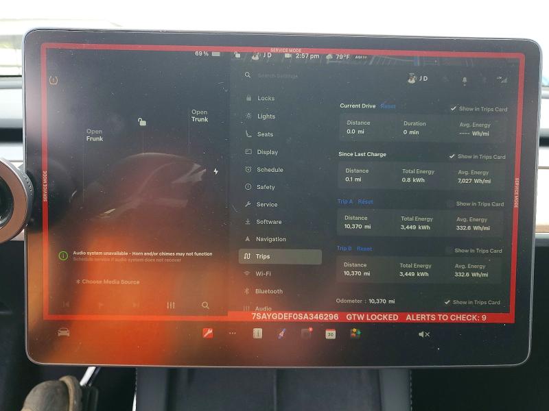 47993266 :رقم المزاد ، 7SAYGDEF0SA346296 vin ، 2025 Tesla Model Y مزاد بيع