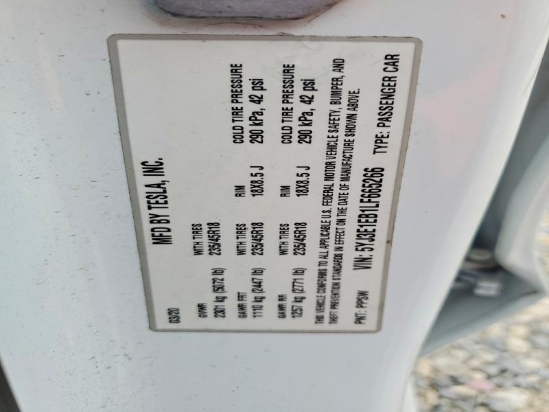 Auction sale of the 2020 Tesla Model 3, vin: 5YJ3E1EB1LF665266, lot number: 46335596