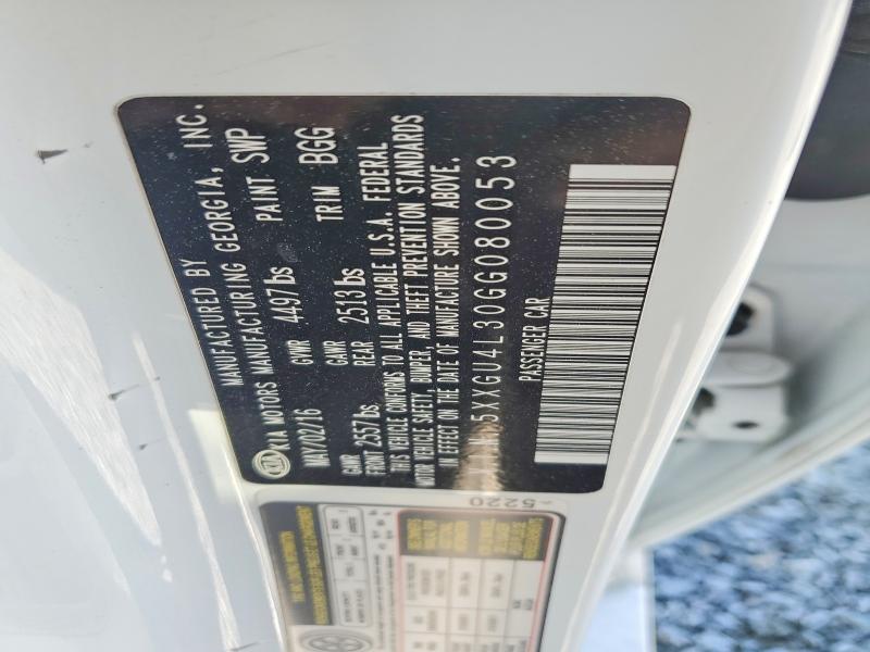46368106 :رقم المزاد ، 5XXGU4L30GG080053 vin ، 2016 Kia Optima مزاد بيع