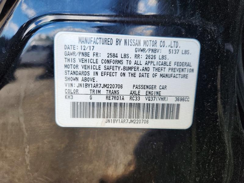 Aukcja sprzedaży 2018 Infiniti Q70, vin: JN1BY1AR7JM220706, numer aukcji: 46376846