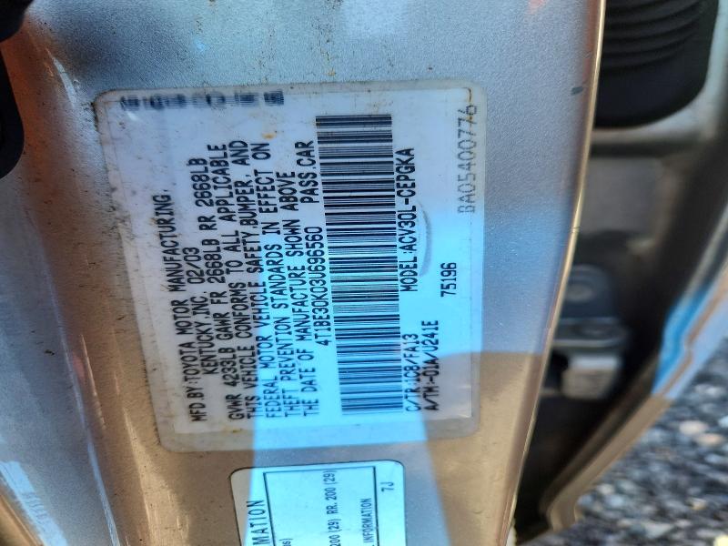 Aukcja sprzedaży 2003 Toyota Camry, vin: 4T1BE30K03U696560, numer aukcji: 46027726