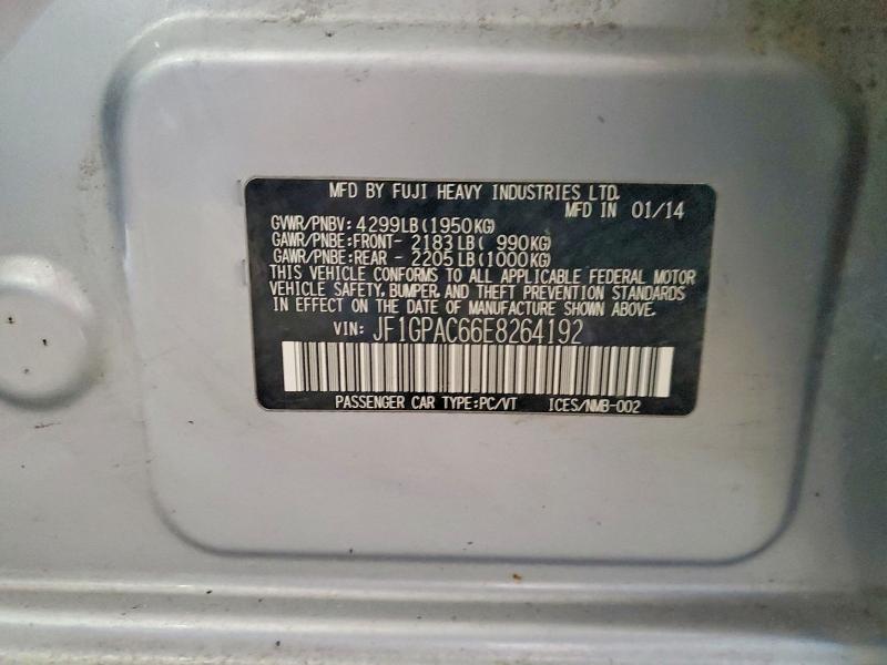 Продажа на аукционе авто 2014 Subaru Impreza, vin: JF1GPAC66E8264192, номер лота: 47712896
