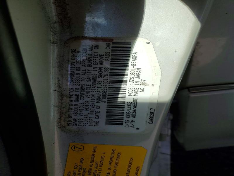 Aukcja sprzedaży 2003 Lexus Gs 300, vin: JT8BD69S430176198, numer aukcji: 46391756
