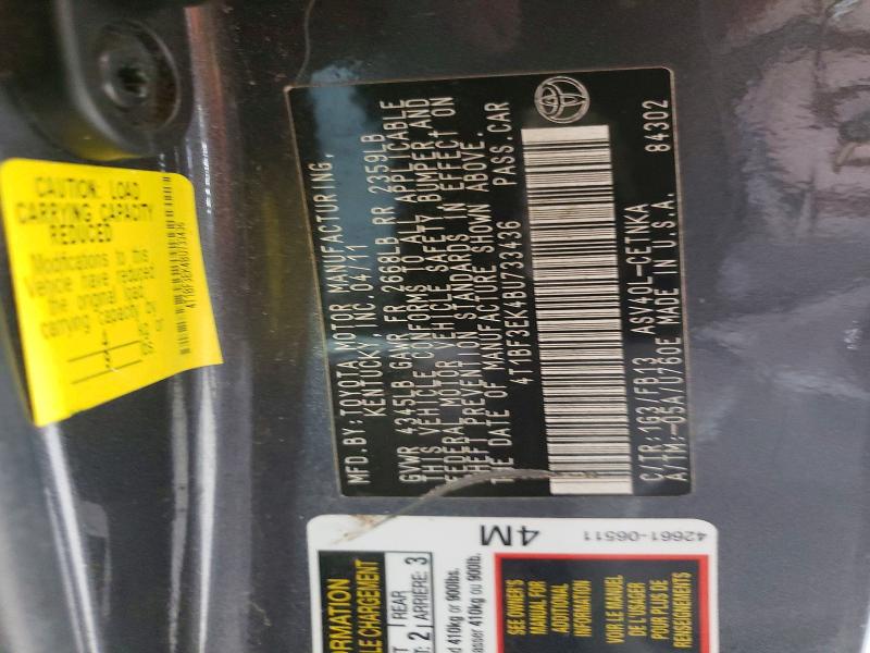 Aukcja sprzedaży 2011 Toyota Camry, vin: 4T1BF3EK4BU733436, numer aukcji: 45701956