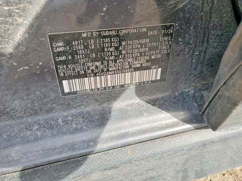 47948566 :رقم المزاد ، 4S4GUHM65R3754695 vin ، 2024 Subaru Crosstrek مزاد بيع