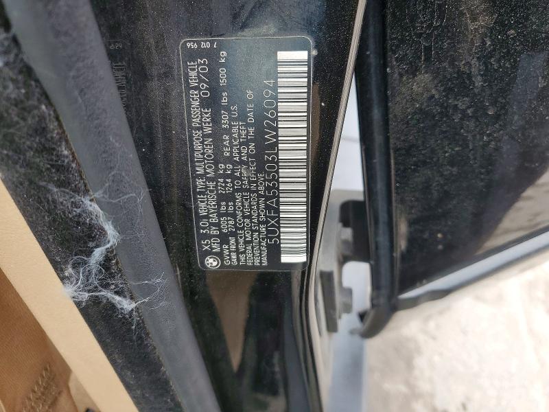 Продаж на аукціоні авто 2003 Bmw X5, vin: 5UXFA53503LW26094, номер лоту: 45664226