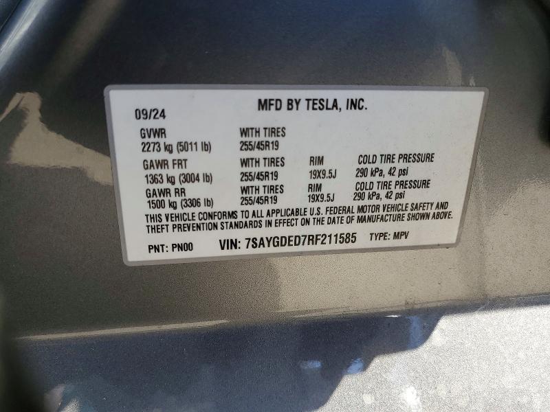 Продаж на аукціоні авто 2024 Tesla Model Y, vin: 7SAYGDED7RF211585, номер лоту: 46400366
