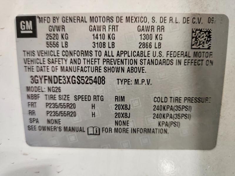 Aukcja sprzedaży 2016 Cadillac Srx, vin: 3GYFNDE3XGS525408, numer aukcji: 45848366