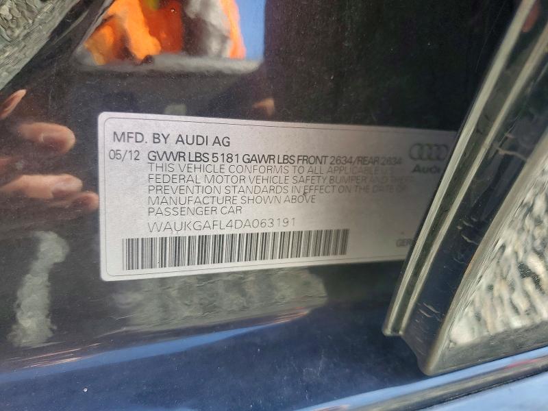 2013 Audi S4 მანქანა იყიდება აუქციონზე, vin: WAUKGAFL4DA063191, აუქციონის ნომერი: 79239345