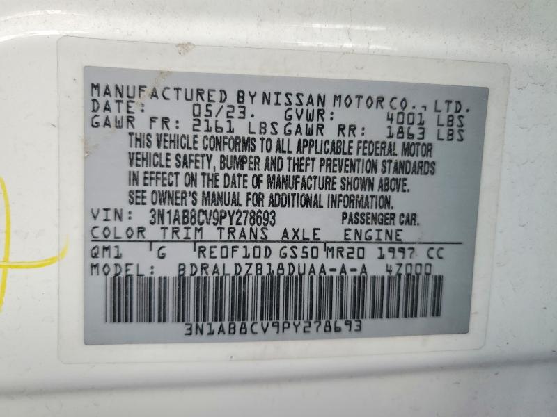 Продажа на аукционе авто 2023 Nissan Sentra, vin: 3N1AB8CV9PY278693, номер лота: 47304656