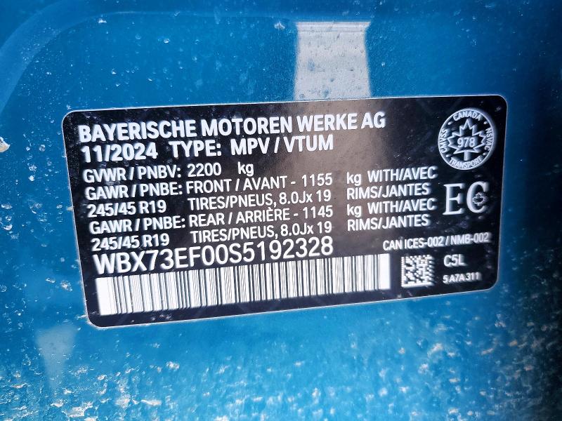 Продажа на аукционе авто 2025 Bmw X1, vin: WBX73EF00S5192328, номер лота: 47641046