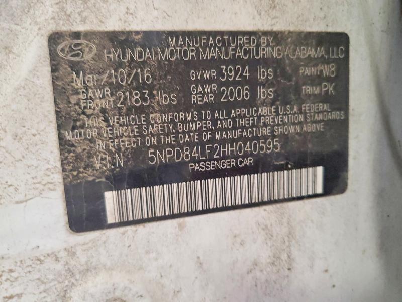 Aukcja sprzedaży 2017 Hyundai Elantra, vin: 5NPD84LF2HH040595, numer aukcji: 46385276